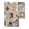 2 Bedrooms and 2 Bathrooms Floor Plans 2 Bedrooms and 2 Bathrooms Floor Plans at The Mark at Dulles Station, Herndon, Virginia